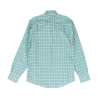 Green Plaid Long Sleeve Button Down
