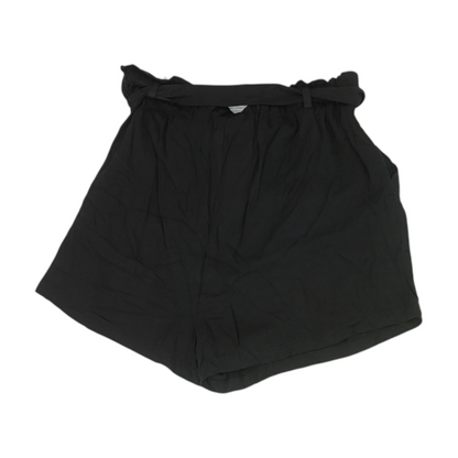 Black Solid Knit Shorts