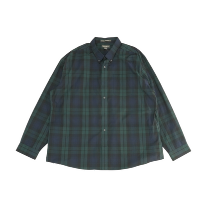 Navy Plaid Long Sleeve Button Down