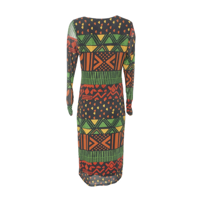 Black Abstract Midi Dress