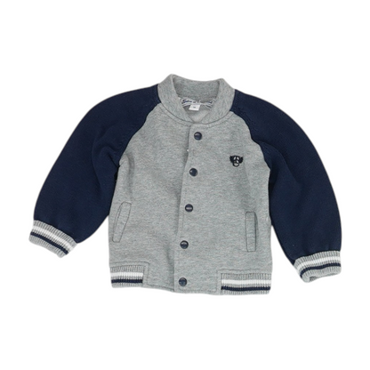 Gray Color Block Jacket