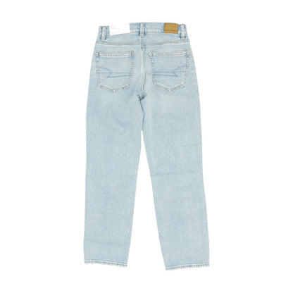 Blue High Rise Straight Leg Jeans
