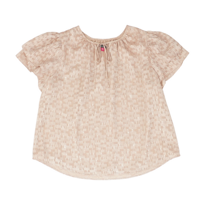 Tan Plus Check Blouse