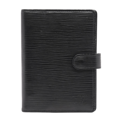 Black Epi Leather Small Ring Agenda Cover