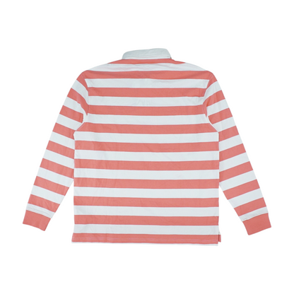 White Striped Long Sleeve Polo