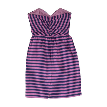 Purple Striped Midi Dress
