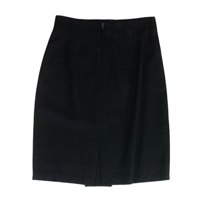 Vintage Black Solid Midi Skirt
