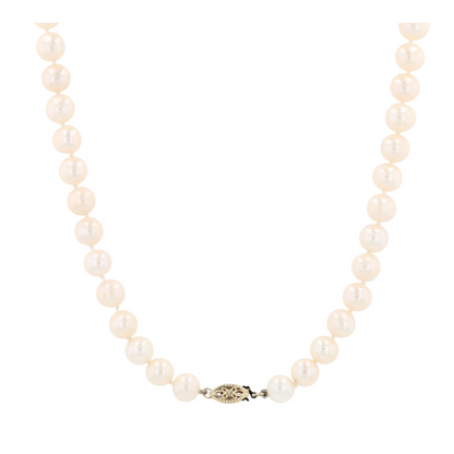 14K Yellow Gold Cultured Pearl Beaded Necklace