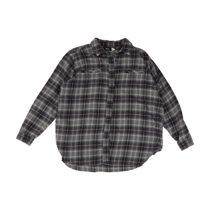 Gray Plaid Flannel Button Down