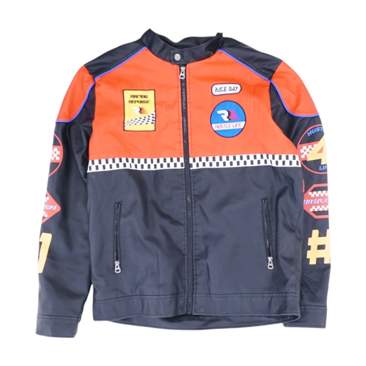 Red Color Block Jacket