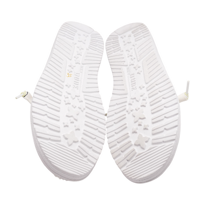White Slip-On Flats
