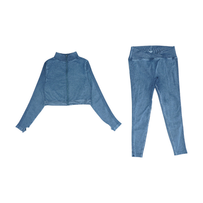 Gray Solid Pant Set