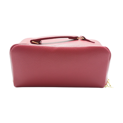 Red Solid Makeup Bag