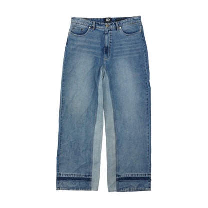 Blue Color Block Relaxed Jeans