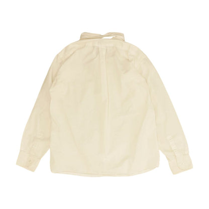 White Solid Long Sleeve Button Down