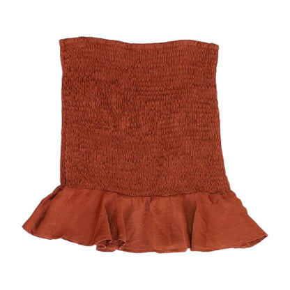 Rust Solid Sleeveless Blouse