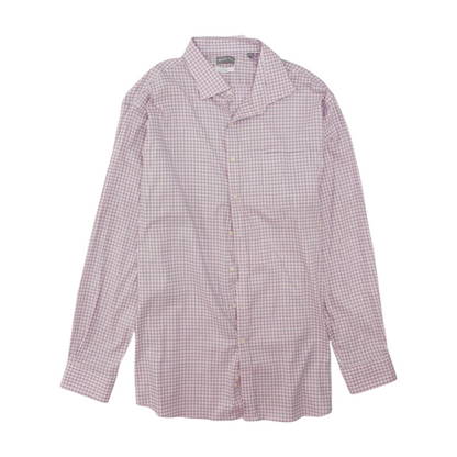 Pink Tall Plaid Long Sleeve Button Down