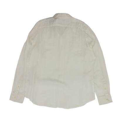White Solid Long Sleeve Button Down
