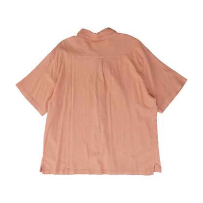 Coral Solid Short Sleeve Button Down