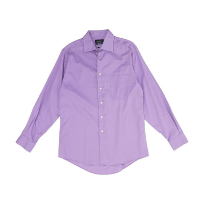Purple Solid Long Sleeve Button Down