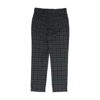 Gray Plaid Regular Pants
