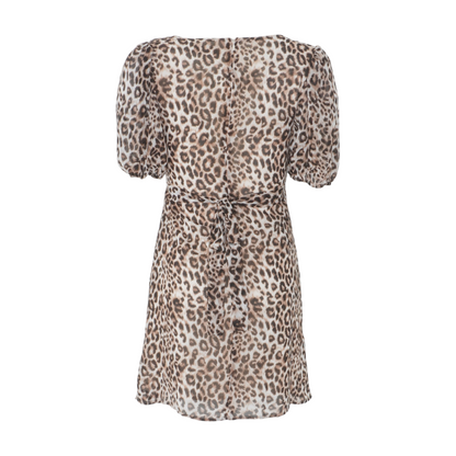 Beige Animal Print Mini Dress