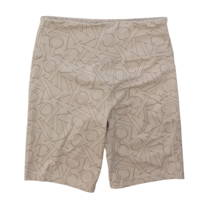 Beige Print Active Shorts