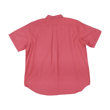 Pink Big & Tall Solid Short Sleeve Button Down