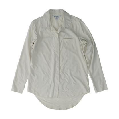 Beige Herringbone Button Down