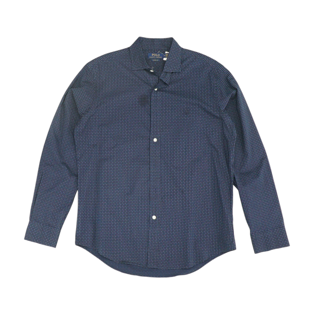 Navy Paisley Long Sleeve Button Down