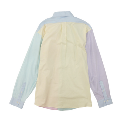 Multi Color Block Long Sleeve Button Down