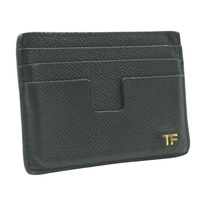 Black Small Grain Leather Cardholder