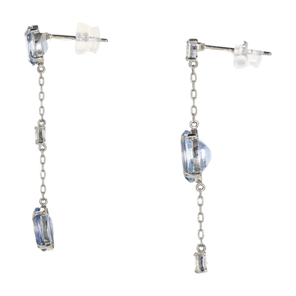 4 3/4 ctw Platinum Sapphire Drop Earrings