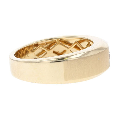 1/2 Ct 10K Gold Matte Finish Flush Set Round Lab Grown Diamond Band