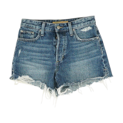 Blue Solid Denim Shorts