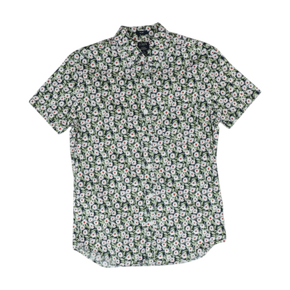 Blue Floral Short Sleeve Button Down