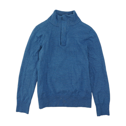 Blue Solid 1/4 Zip Sweater
