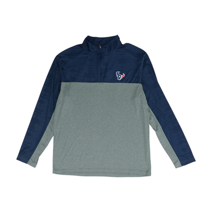 Navy Houston Texans Color Block 1/4 Zip Pullover