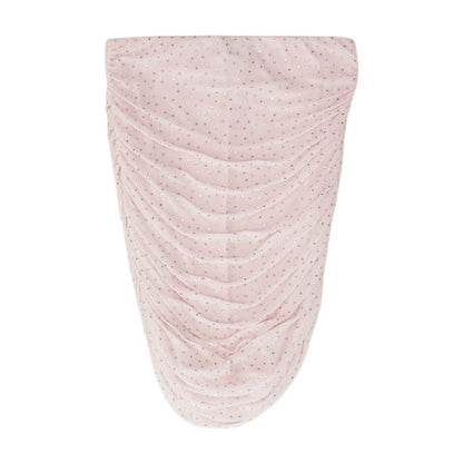 Pink Solid Midi Skirt