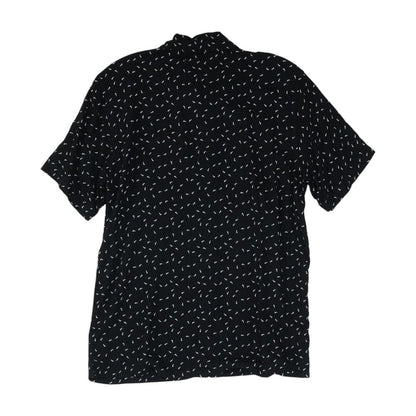 Black Graphic Short Sleeve Button Down