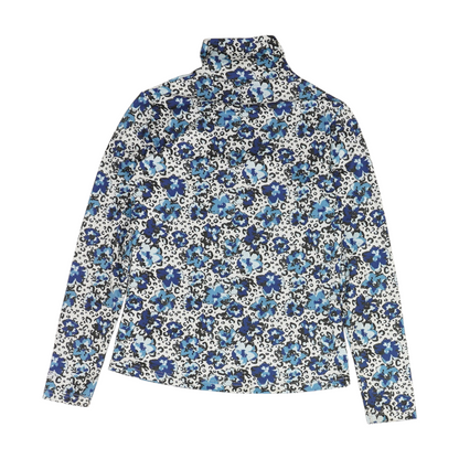 White Floral 1/4 Zip Pullover