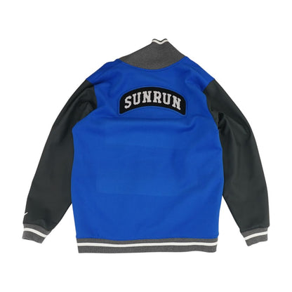 Blue Color Block Varsity Jacket