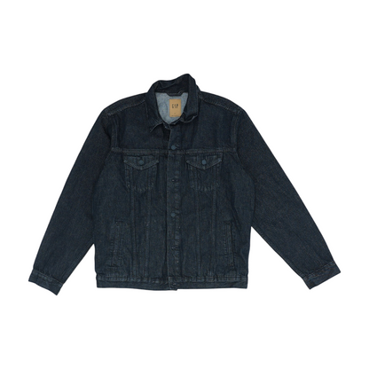 Black Solid Denim Jacket