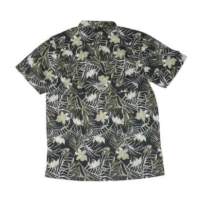 Charcoal Floral Short Sleeve Button Down