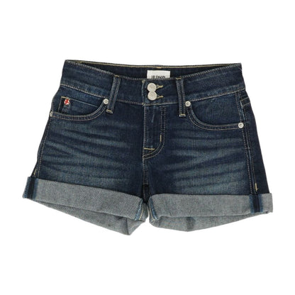 Navy Solid Denim Shorts