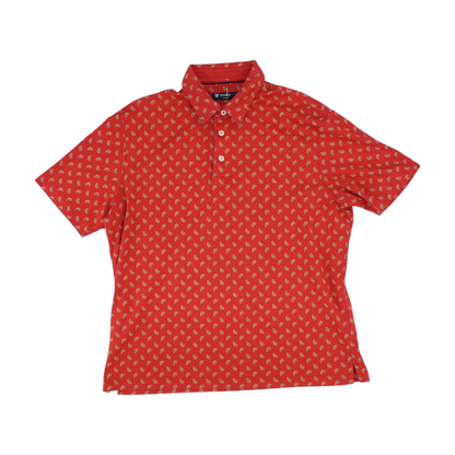 Red Paisley Short Sleeve Polo