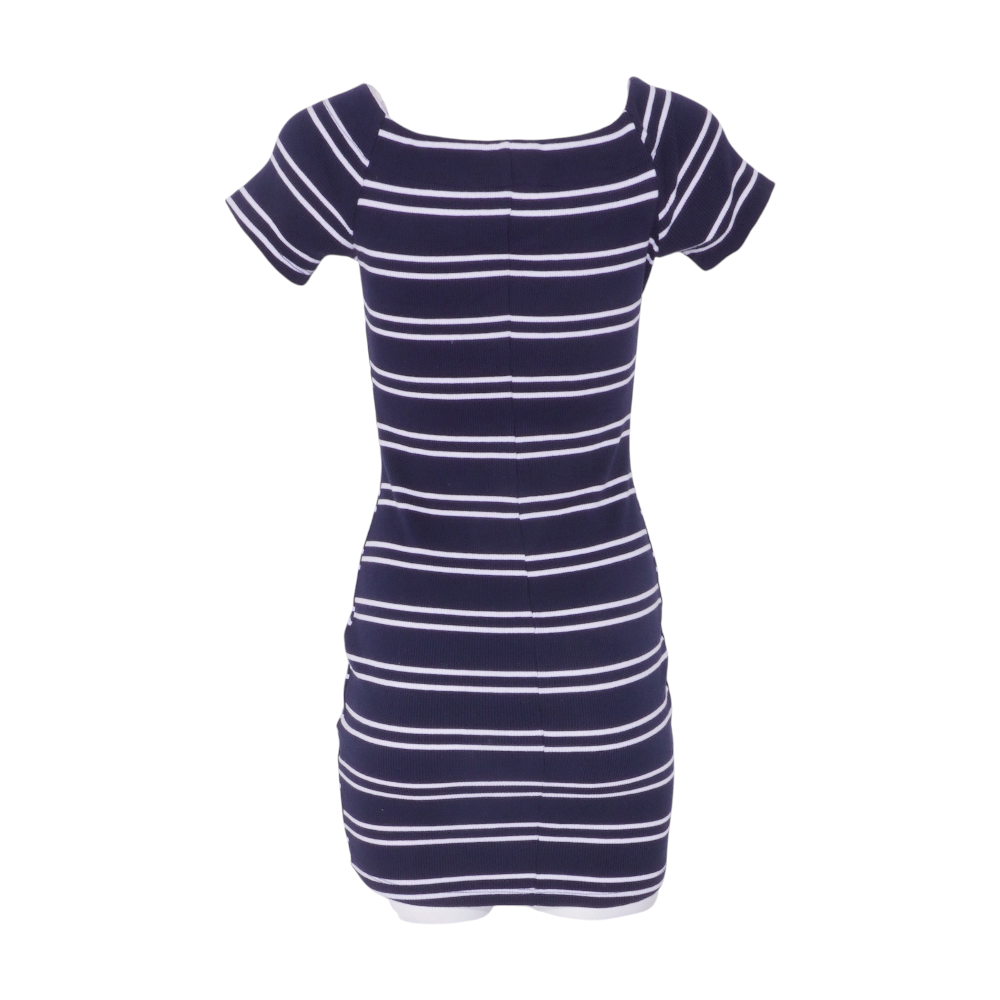 Navy Striped Mini Dress