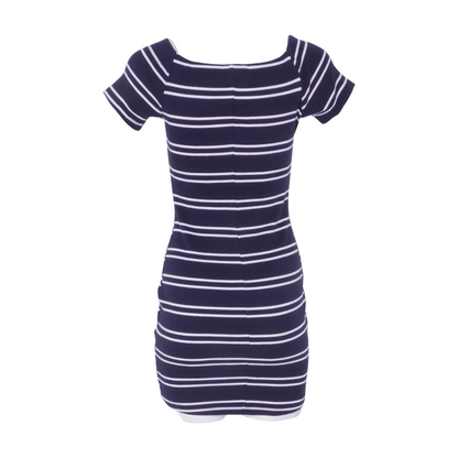 Navy Striped Mini Dress