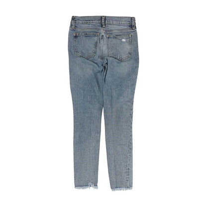 Blue Solid Skinny Leg Jeans