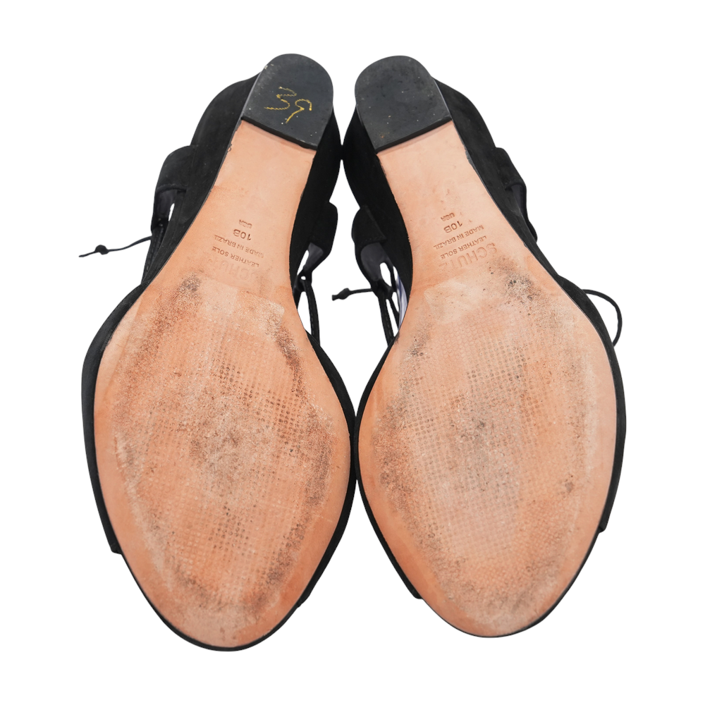 Black Wedged Sandals
